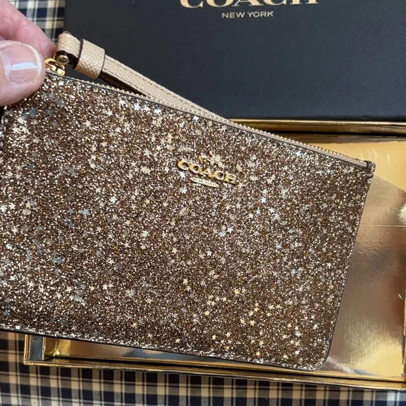 Coach Gold Glitter Wristlet - Picture 4 of 7